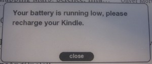Kindle low battery message